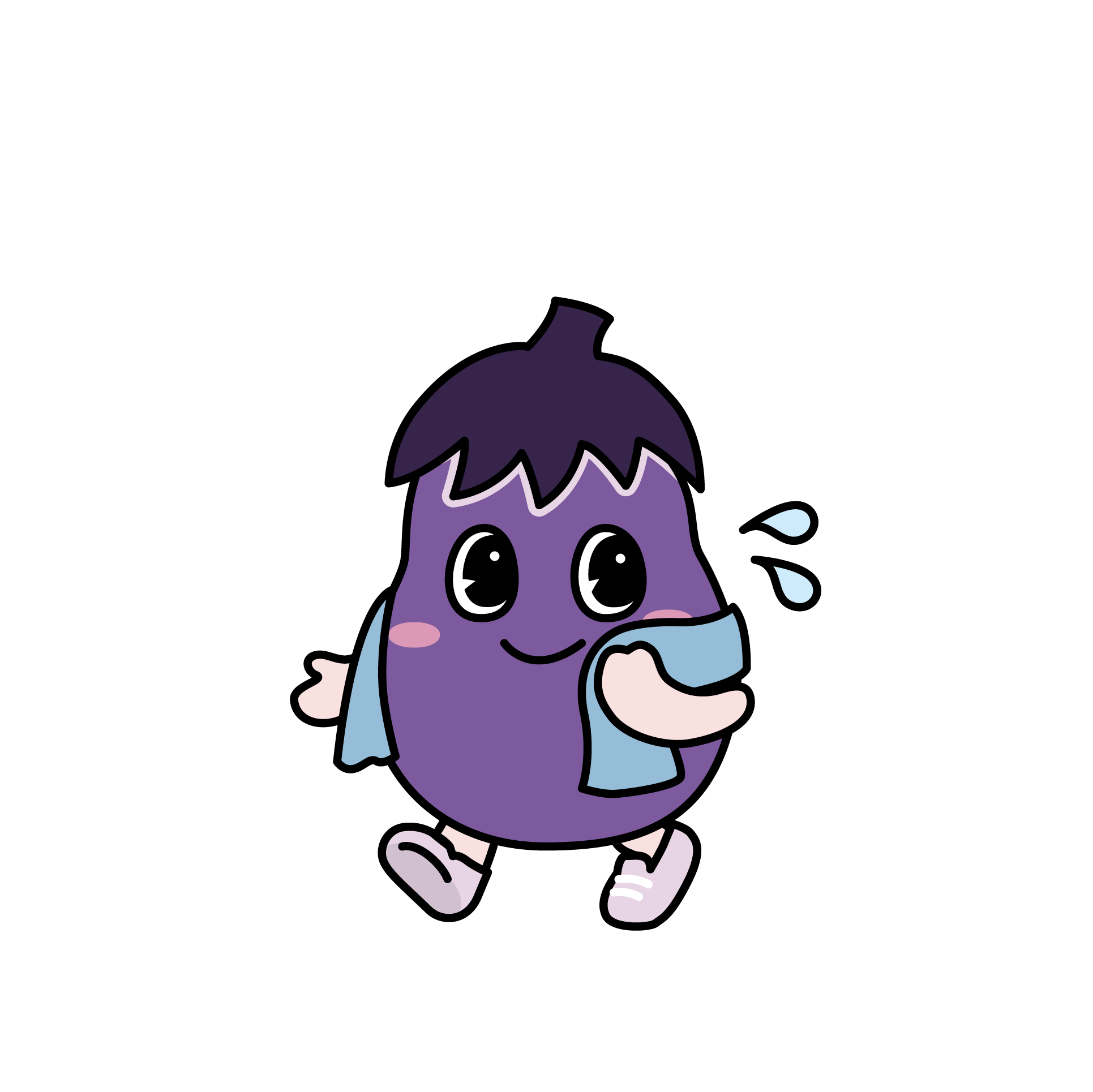 運動する、湖南市健康づくりキャラクター湖なすちゃん