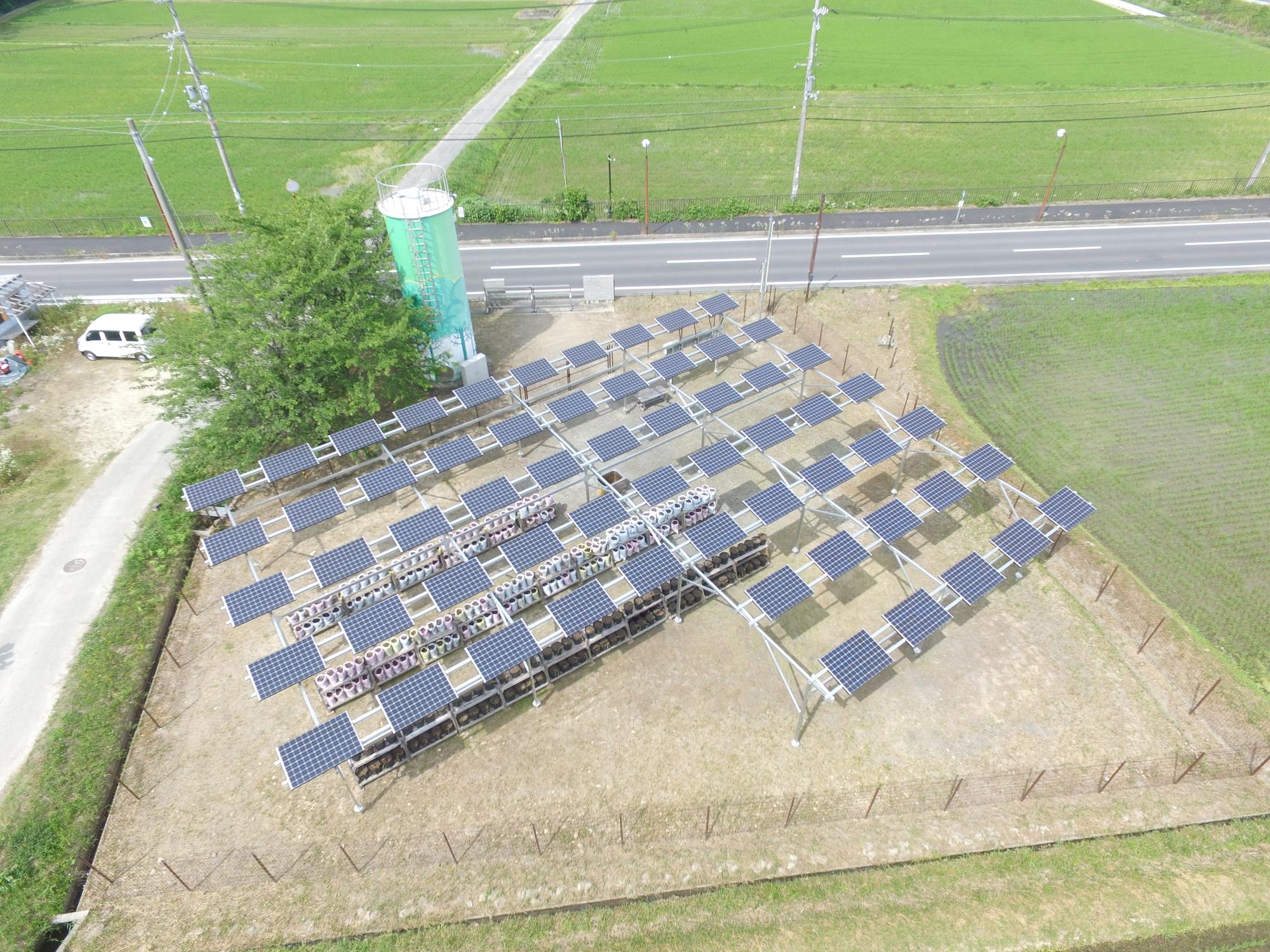 ソーラーシェアリング空中写真