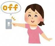 電源を切っている女性のイラスト