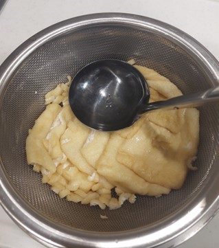 余分は水分を取ったあげ