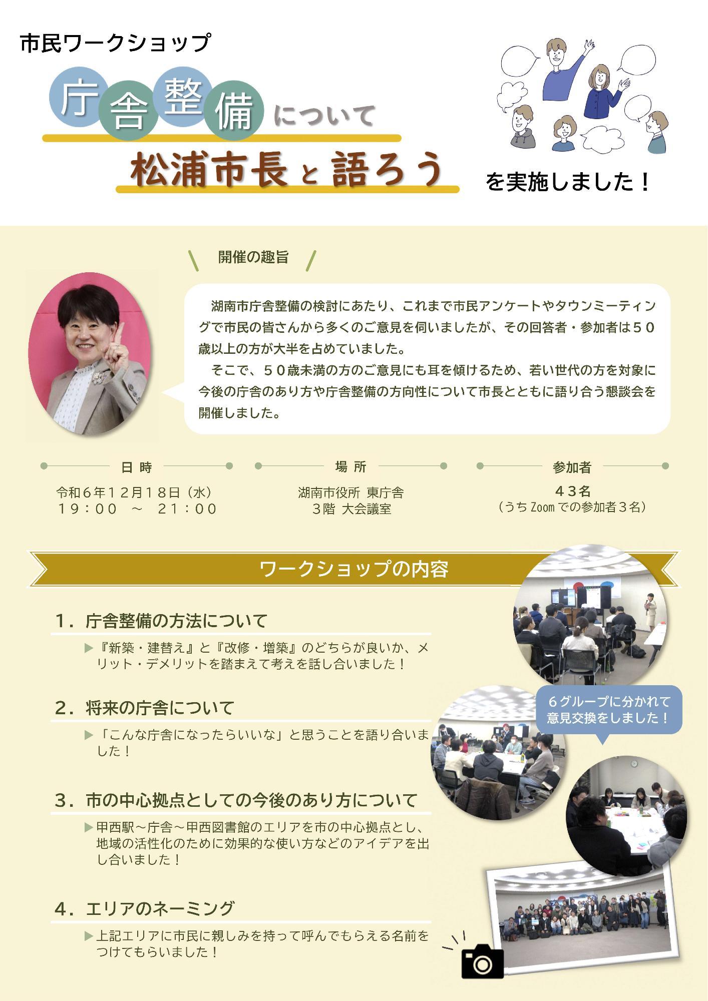 庁舎整備市民ワークショップ開催報告1